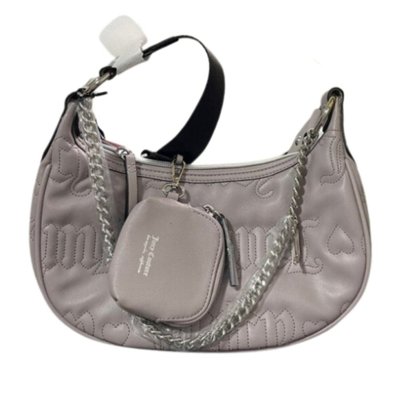 Juicy Couture Gull Grey Quilted Crossbody Purse With Coin Purse - Picture 3 of 10